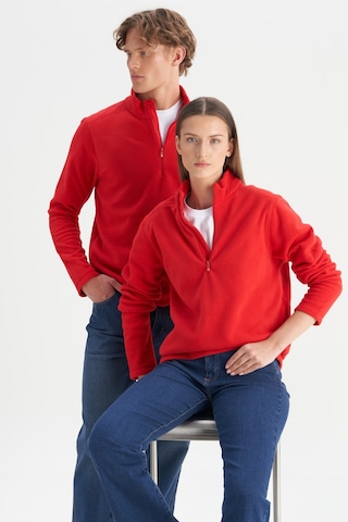 AC&Co / Altınyıldız Classics Anti-Pilling Tüylenme Yapmayan Bato Yaka Erkek Polar Sweatshirt 4A5221100016KMZXXL Kırmızı