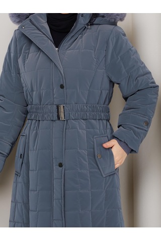 Eslemnur Nova Kumaş Şişme Mont 100cm Füme