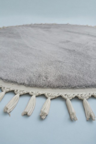 Altuncarpet Açık Gıri Ponpon Saçaklı Modern Post Pelüş Halı Kayma