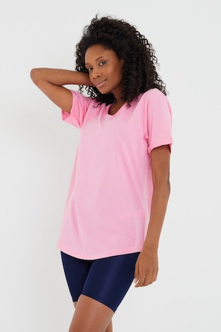 Kadın Pembe Pis Yaka Salaş T-shirt Ktcps001r06s Pembe