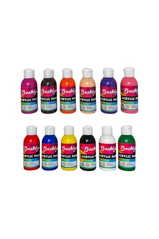 Mona Lısa Akrilik Boya Seti. Her Biri 12 Renk 110 Ml. Çocuklar İçin Boyalar. Tuval, Dökme, Kağıt, Ahşap, Karton, Taş, Metal, Seramik, Paskalya Yumurtaları İçin Opak Boyalar. Çok Amaçlı Boya Seti 12 X 110 Ml