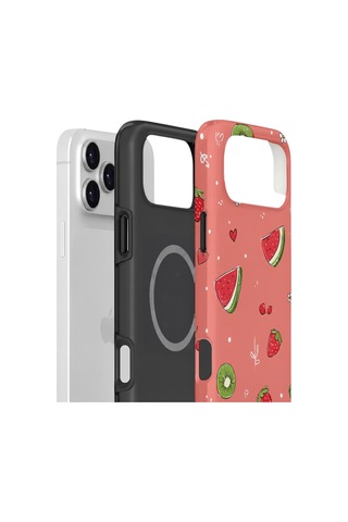 Apple iPhone Uyumlu 17 Pro Max Vorian Çift Katmanlı Magsafe Kılıf Summer Fruit Crush