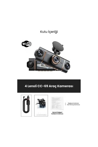 Mpıa Cc-69 4 Lens 3.16" Ips Ekran 5mp / Wi-fi / Tf Araç Kamerası
