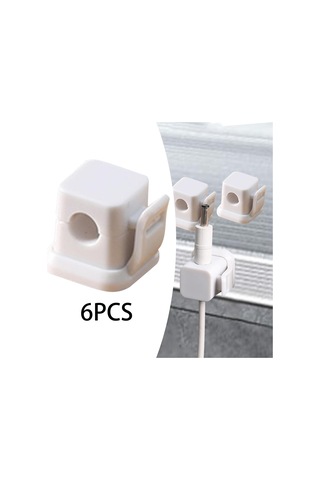 Homyl 6 Adet Manyetik Kablo Klipsi Kordon Organizatör Beyaz