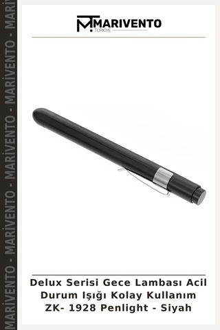 Delux Serisi Gece Lambası Acil Durum Işığı Kolay Kullanım Zk- 1928 Penlight - Siyah