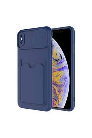 Apple Uyumlu iPhone Xs Max 6.5 Kılıf Zore Kartix Kapak Lacivert