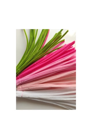5'li Şönil Seti 25 Adet A. Ordu Yeşili, 25 K. Pembe, 25 Şeker Pembe, A.pembe, 25 Beyaz, Tüylü Tel