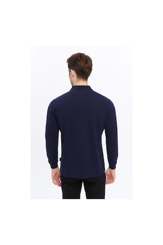 Uniprom Erkek Uzun Kollu Polo Yaka Pamuk Tişört Uzun Kollu T Shirt Lacivert Lacivert