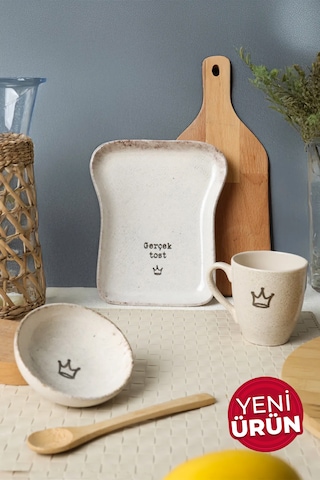 Tost Kahvaltı Takımı 3 Parça 22500-06 Krem