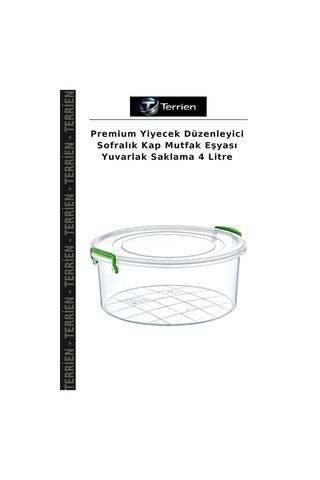 Premium Yiyecek Düzenleyici Sofralık Kap Mutfak Eşyası Yuvarlak Saklama 4 Litre Çok Renkli