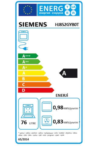 Siemens HJ852GYB0T 76 LT Ankastre Fırın