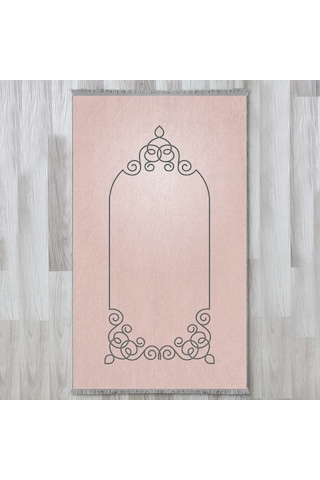 Evaşk Namazlık Dokuma Halı Kaymaz Muslumana Seccade 80 x 130 PEMBE EVAŞK413B80