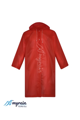 Myrain Kapüşonlu Çıtçıtlı Eva Yağmurluk Kırmızı