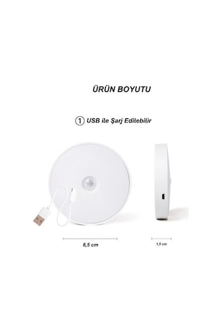 Şarjlı Sensörlü Gece Led Lambası Egonex Çok Renkli