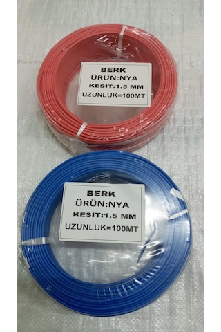 1.5 Mm 2 Adet 100'er Metre Kırmızı-mavi Aydınlatma Tesisat Kablo Grubu 1