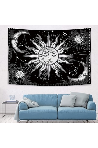 Geeksen Flanel Dekoratif Duvar Örtüsü 150x130cm - Multifonksiyonel Ev Dekoru, Konforlu Ve Dayanıklı, Modern Odalar İçin Siyah Ve Beyaz