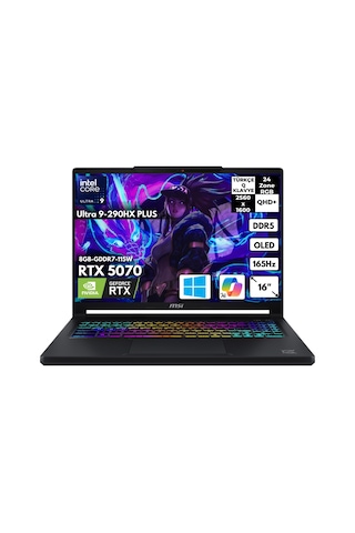 MSI Crosshaır 16 Max HX E2WGK-008TRHMF4 Ultra 9-290HX Plus 40 GB 1 TB SSD 8 GB RTX507016" QHD W11H Dizüstü Bilgisayar