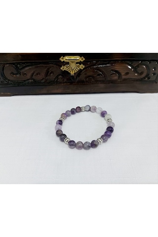 Doğal Ametist Enerji Taşı Taşı Bileklik.jpg Mor