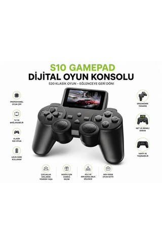 S10 Sup Oyun Kolu İle Eğlence Hep Yanında Tv Bağlantılı Nostaljik Oyun Konsolu 520 Oyun Tek Cihazda