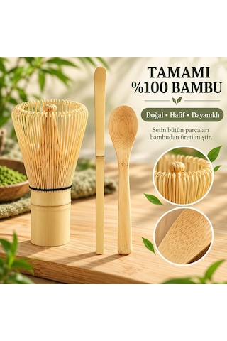 Valkyrie Matcha Çayı Hazırlama Seti 3 Parça Bambu Chasen Çırpıcı Chashaku Kaşık Ve Karıştırma Çubuğu