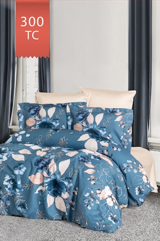 Varol Royal Saten 300tc Nevresim Takımı Çift Nevresimli Family Size - Larissa Çok Renkli