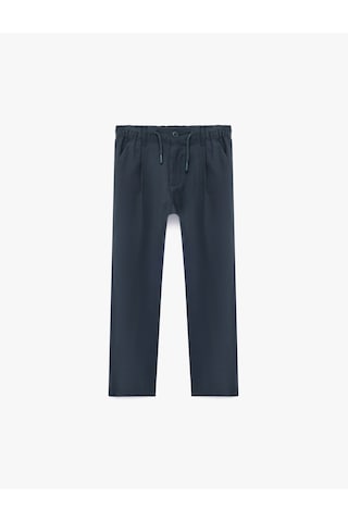 Koton Beli Lastikli Düğmeli Viskon Basic Pantolon Lacivert 6skb40015tw