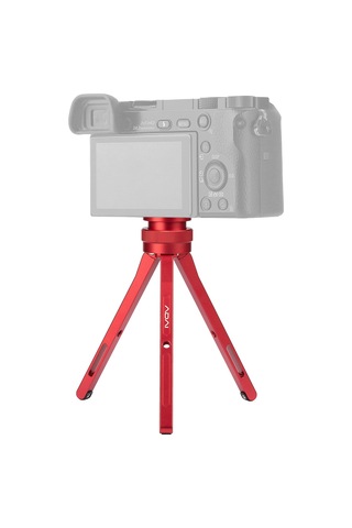 Kangvka Vl05rd Kırmızı Mini Alüminyum Masa Üstü Tripod - Sonsuz Yükseklik Ayarı Ve 1/4 İnç Evrensel Bağlantı