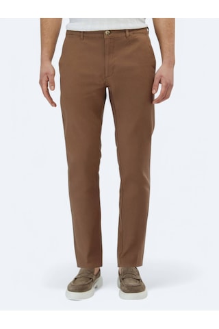 Kip Açık Kahve Dokuma Regular Fit Casual Pamuk Karışımlı Pantolon Kahverengi