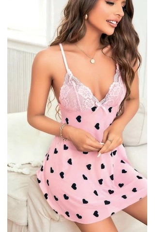 Hotflirt Nl 3703 Kalpli Gecelik Pembe