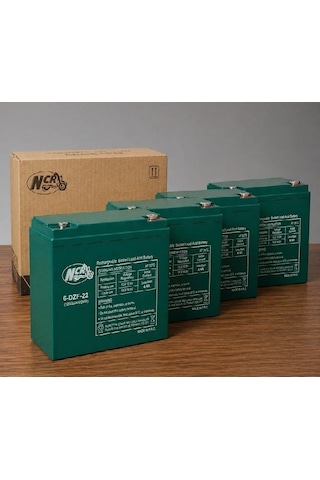 Ncr 12v-22 Amper 4'lü Paket 20-24 Amper Ebatlarında Dik Akü Elektrikli Bisiklet Aküsü Ebatlar:180 78 170 Mm