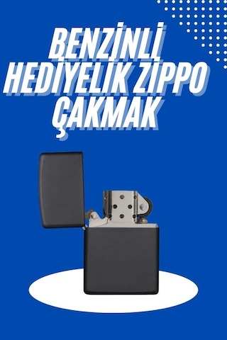 Doldurulabilir Siyah Benzinli Çakmak Metalik - Lisinya Ahşap
