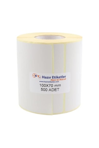 Kargo Etiketi Eko Termal Etiket 100mm X 70mm Ruloda 500 Adet 40mm Kuka Çapında Direk Termal Transfer Etiketi 1