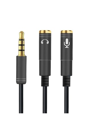 Lunaev 1 Erkek 2 Dişi 3.5 Mm Kulaklık Ve Mikrofon Ayırıcı Çoklayıcı Aux Kablo 00