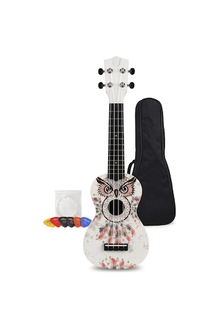 Soprano Ukulele Baykuş Desenli