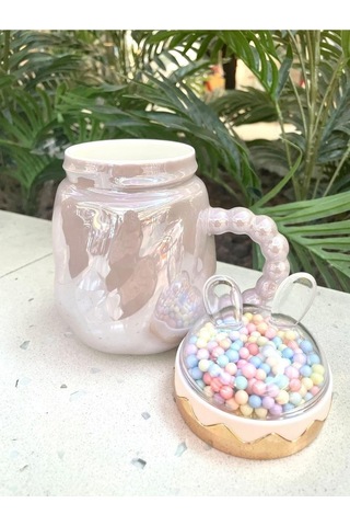 Tavşan Kapaklı Ponpon Kupa Mug Lila