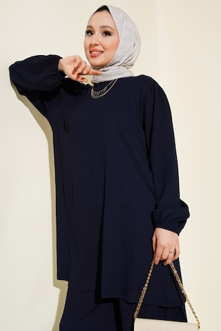 Bigdart Kadın Lacivert Tunik Pantolon Alt Üst Takım 6663 001