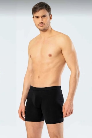 Cacharel 1336 Erkek Bel Bantlı Likralı Uzun Paçalı Boxer-siyah Siyah