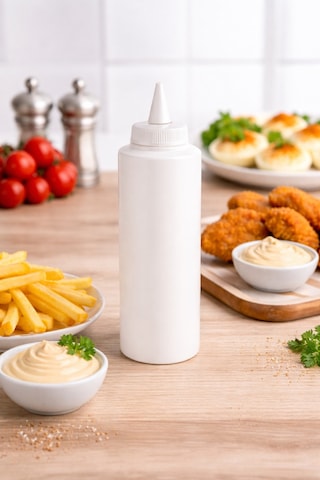 Sosluk Sıkma Şişesi 10 Adet 500 Ml Bpa Free Mayonez Sos Şişesi Endüstriyel Kullanım Beyaz
