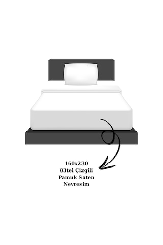 Tek Kişilik Çizgili Pamuk Saten Nevresim 160x230 Mix & Match Otel Serisi Beyaz