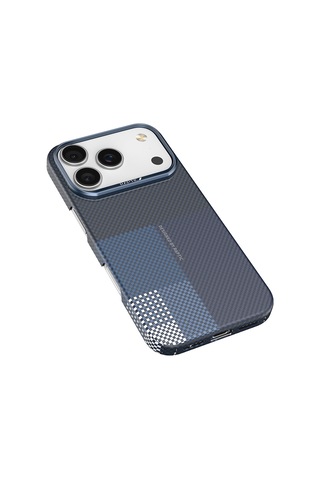 Apple Uyumlu iPhone 17 Pro Kılıf M-safe Şarj Özellikli Raptic Aramid Skin Transform Serisi Kapak Mavi