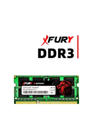 Fury E-sport Laptop Ddr3 8gb 1600mhz Notebook Ram Bellek