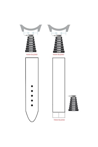22mm Açık Kahve Taba Renk Crazy Hakiki Deri Saat Kordonu - Toka Ölçü 22mm Çok Renkli
