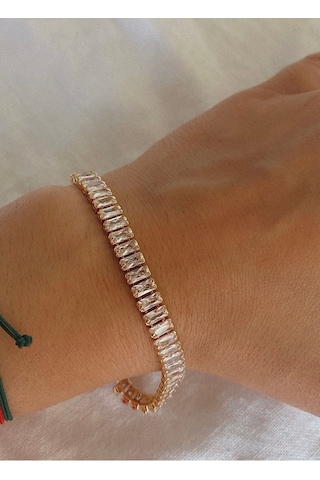 Kadın Lüks Su Yolu Kararmaz Baget Bileklik Gold