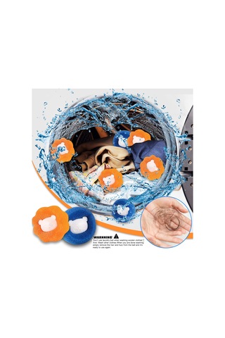 Qingmipy 12 Adet 6x6x5 Cm Pu Sponge & Pp Çamaşır Makinesi Topu - Saç Toplama, Kirlik Temizleme, Kumaş Koruma Özellikli Mavi Ve Turuncu Mavi - Turuncu