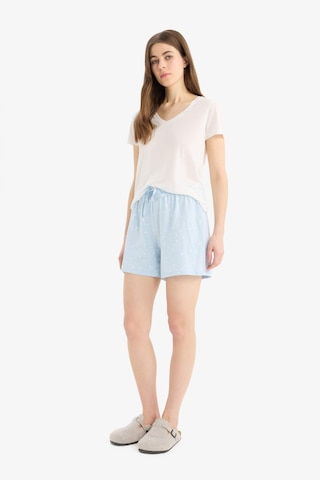 Defacto Regular Fit Beli Lastikli Şort Pijama Altı-fall İn Love E4504ax25smbe343 Mavi