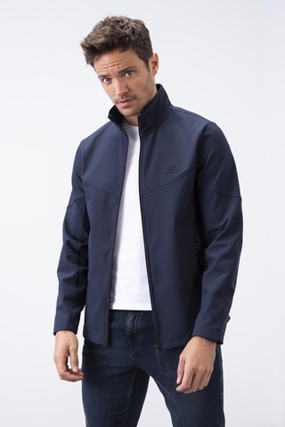 Tommylife Tommy Life Lacivert Fermuarlı Dik Yaka Su Ve Rüzgar Geçirmez Softshell Erkek Mont - 88050 Lacivert
