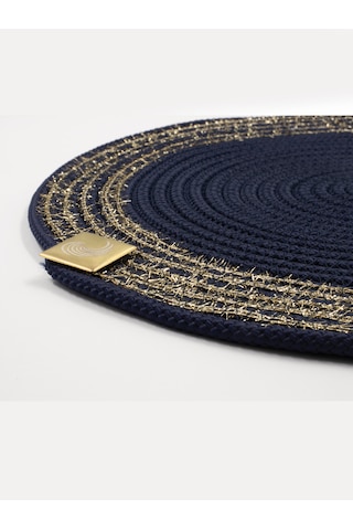 Tekli Hasır-jüt Düz Amerikan Servis Supla 35cm X 35cm Lacivert