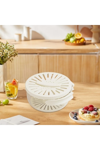 Suntek Drenaj Sepeti Pratik Kevgir Saklama Kabı Üzüm Sebze Beyaz