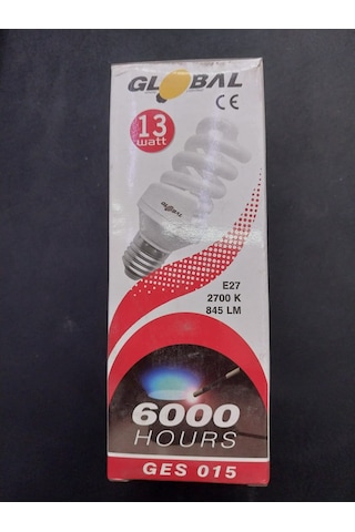Global 13 Watt E 27 Günışığı Tasarruflu Ampul