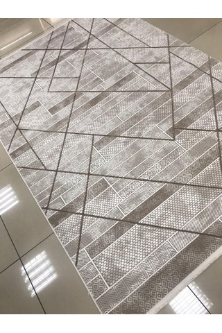 Merinos Halı Ritim 73338 070 Serisi Salon Oturma Yatak Odası Halısı Kahve